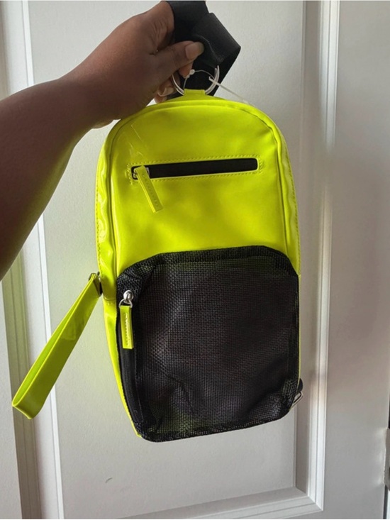 No Boundaries Handbags - No Boundaries Neon Yellow and Black Sling Satchel